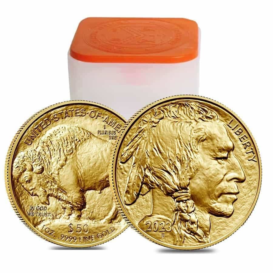 Buy 2023 1 oz American Gold Buffalo Sealed Tube of 20 Coins (BU